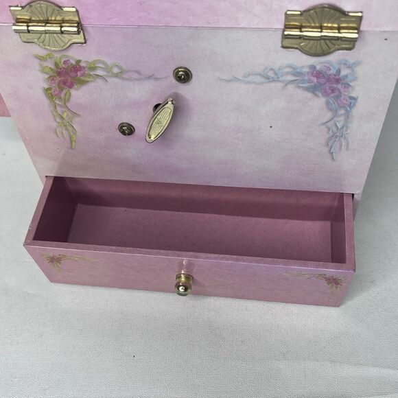 Enchantmints Pink Ballerina Swan Lake Dancer 6” Music Box 4 Drawers WORKS - Picture 10 of 12